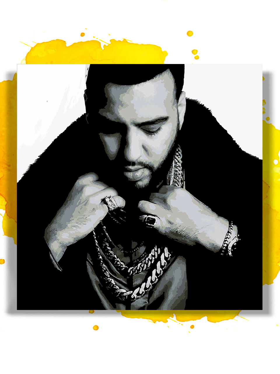 Картина по номерам на холсте French Montana ЧБ